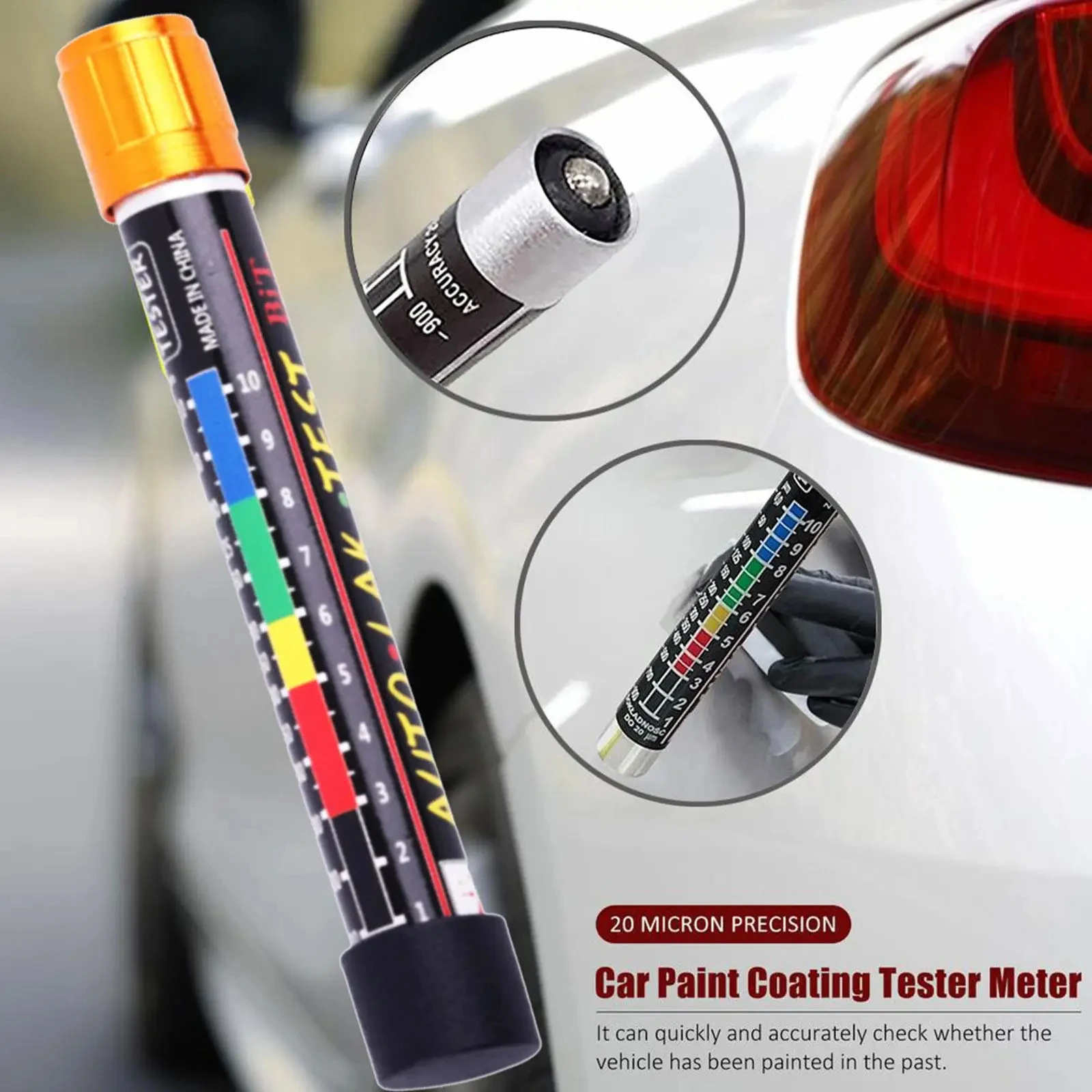 Paint Thickness Gauge - Autolack-Dickenmessgerät mit Magnetspitze und Skala für